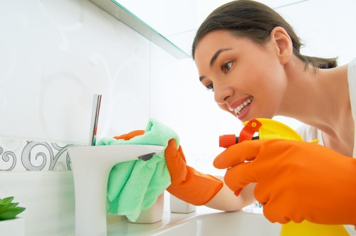 Professional cleaners preparing a Clapham flat for move out