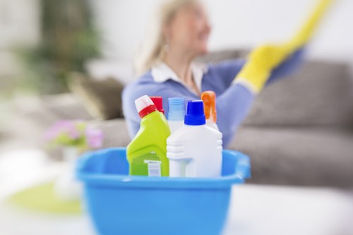 Eco-friendly office cleaning in a modern Clapham office