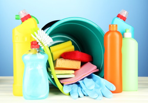 Deep cleaning tools used by a cleaner in Clapham